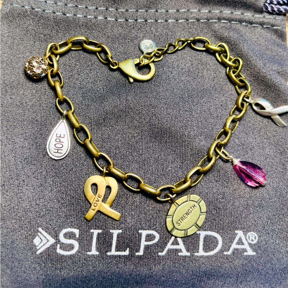 Silpada “Pink Out Loud” Charm Bracelet